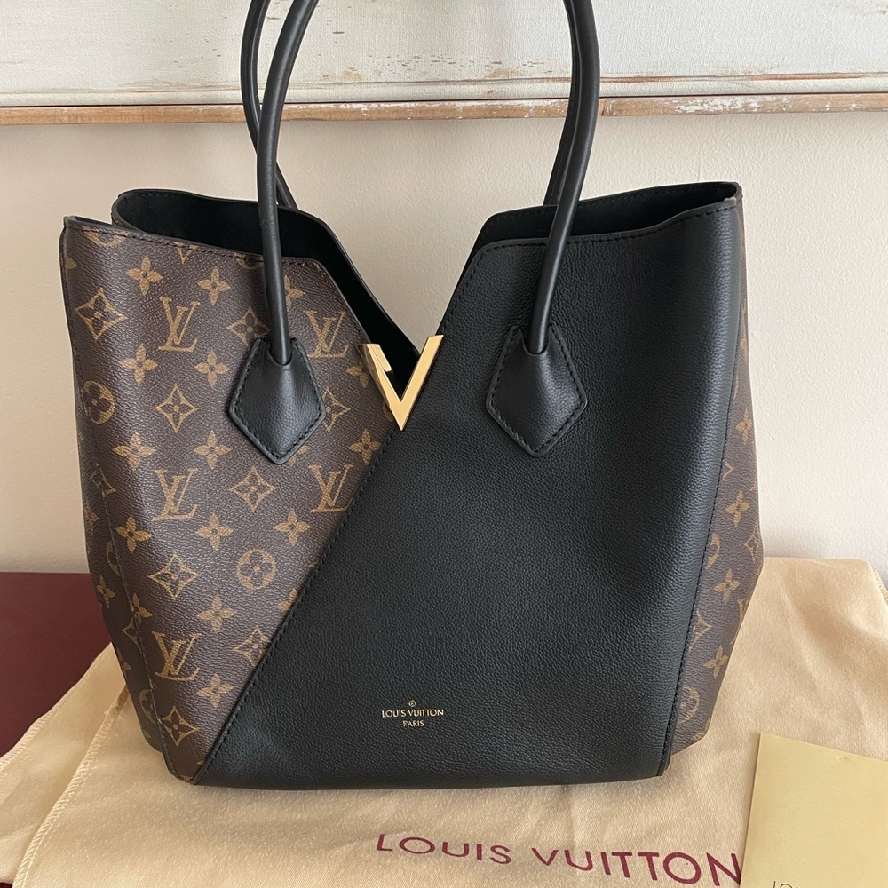 AUTHENTIC Louis Vuitton Calfskin Monogram Kimono Tote PM Black